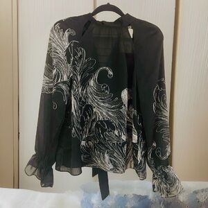 Ted Baker London Black and Silver Blouse